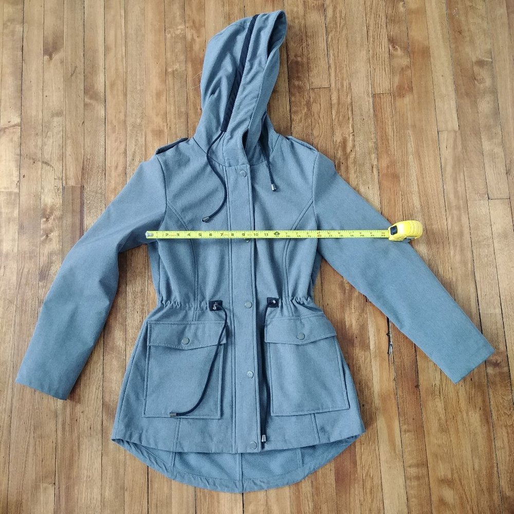 French Connection Grey Fall/Winter/Spring Jacket Coat w Black Trim Size Small
